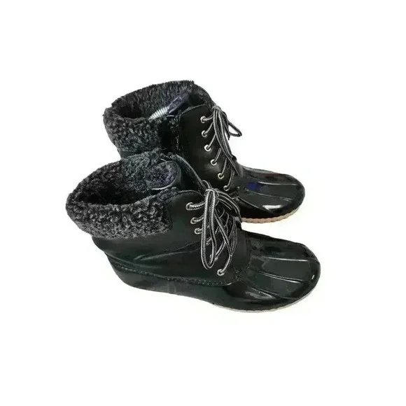 Nature Breeze Womens Winter Boots Mid Calf Waterproof Faux Fur Black Size 3 - Picture 2 of 10